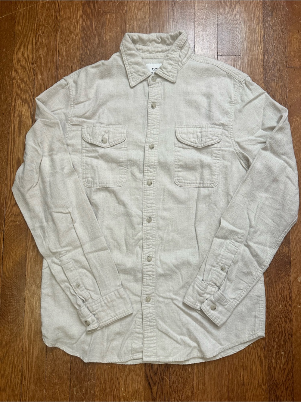 Men's Button-Up Shirt in Light Gray